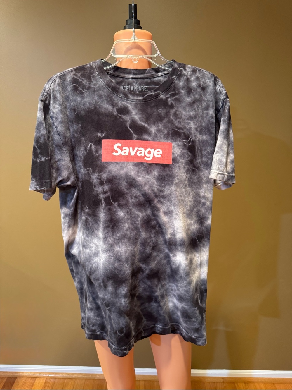 Savage Graphic Tie-Dye Short Sleeve Tee - Black/Gray